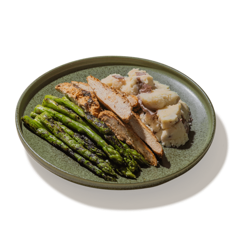 #24 Grilled Chicken, Red Skin Mashed Potatoes & Asparagus